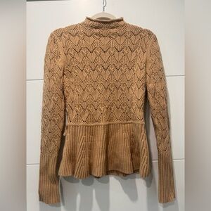 BCBGMaxAzria Tan Knit Cowl Sweater